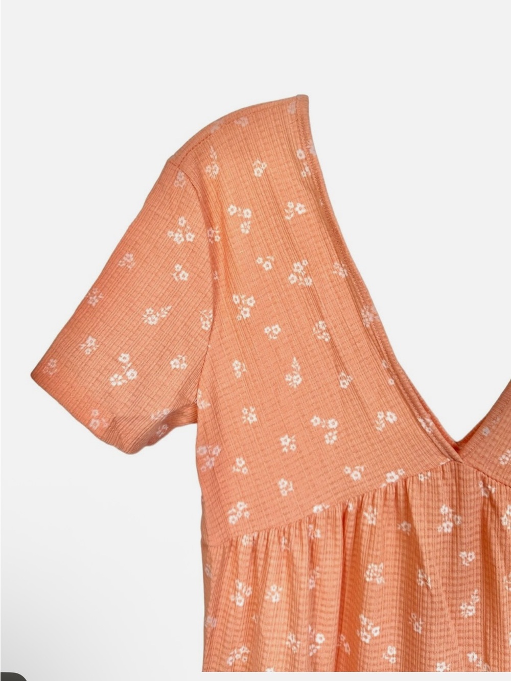 Peach Floral Tiered Summer mini Dress size XS
